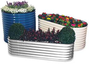 Slim line and round veggie beds