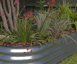 Corrugated steel garden beds